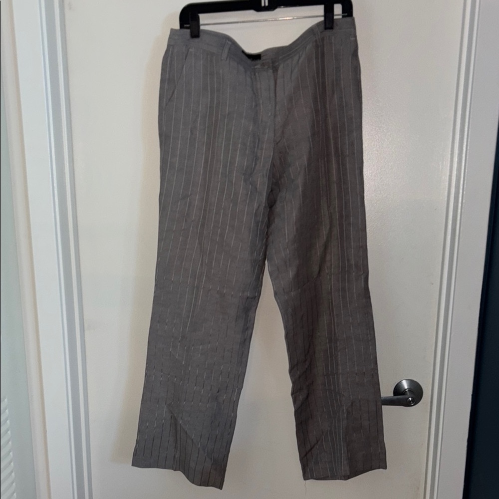 Emporio Armani Gray Dress Pants with Subtle Pinstripes